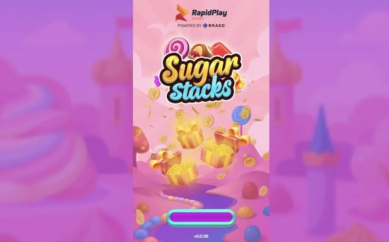 Sugar Stacks - ekran za učitavanje s logotipom RapidPlay Games